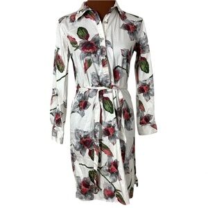 SANDRO FERRONE Roma Floral Print Shirt Dress Size 44